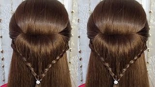 beautiful hairstyle for party  cute hairstyle for lehenga  easy festival hairstyle for girls [upl. by Gurango]