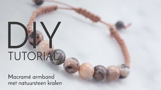 Sieraden maken met Kralenwinkel Online  Macramé armband met natuursteen [upl. by Aneda]