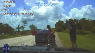 Perp Ditches Girlfriend On The Side Of The Highway  Takes Florida Trooper On Wild Chase [upl. by Edijabab]