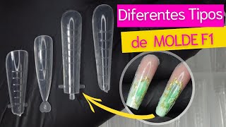 Tipos de Molde F1 para alongamento de unhas Iniciante  Mundo Nails [upl. by Orly195]