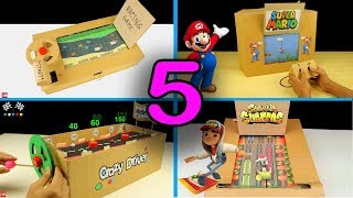 5 Amazing Cardboard Games Compilation [upl. by Alrick410]