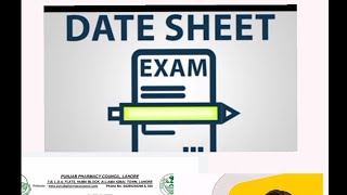 pharmacy assistant date sheet 2024  41 supplementary exam [upl. by Aihsot]