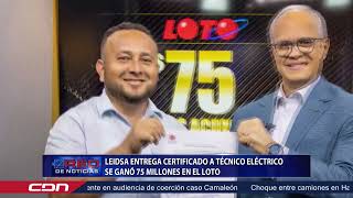 Leidsa entrega certificado a técnico eléctrico que se gano 75 millones en el loto [upl. by Manuela]