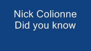 Nick Colionne  Did you know [upl. by Bradski697]