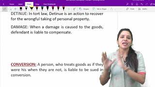 Lecture 17  What is Trespass to Goods  Trespass to Movable Property  Conversion  Law of Torts [upl. by Macnair]