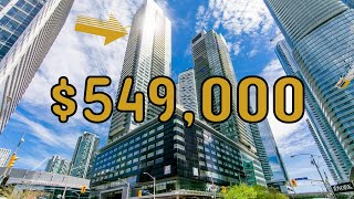 65 Bremner Blvd Toronto  Inside a 500000 Toronto Condo Amazing CN Tower Views [upl. by Oznola]