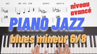 Piano jazz  comping sur un blues mineur fusion 68 [upl. by Basile]