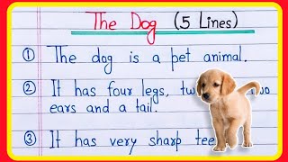 The dog 5 lines  5 lines on the dog in english  Five lines on dog  The dog short essay [upl. by Iad]