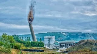 Westbury Chimney Demolition  LaFarge Cement works [upl. by Naig434]