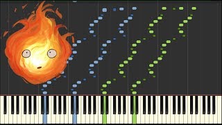 Howls Moving Castle Theme 20  하울의 움직이는 성 피아노  Piano Tutorial Synthesia  Kyle Landry  MIDI [upl. by Locklin321]