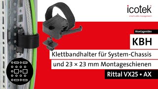 Klettbandhalter für Rittal SystemChassis VX25  AX KBH  Montage  icotek [upl. by Trocki]