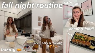 COZY FALL NIGHT ROUTINE  baking skincare laundry amp relaxing [upl. by Perkoff]