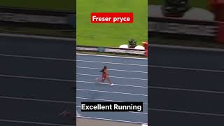 Freser pryce Excellent Running 🧚🧚diamond tracknfield sports athletics world [upl. by Ahsed]