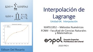 Interpolación polinómica de Lagrange con Python [upl. by Ordnael]