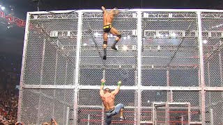 John Cena and Randy Orton brawl on top of the Hell in a Cell Raw Sept 28 2009 [upl. by Eiduam]