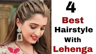 4 Very easy hairstyle with lehenga  new easy hairstyles for girls [upl. by Hpseoj]