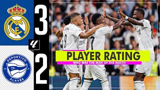 Real Madrid Player RatingsMbappe SHINES in 32 Win Over Alaves  La Liga Highlights Sept 24 2024 [upl. by Etterrag]