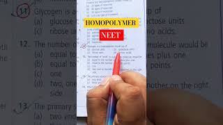 NEET 2025  Glycogen is homopolymer short youtubeshort [upl. by Valda]