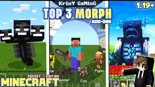 TOP 3 BEST MORPH MOD FOR MINECRAFT PE  3 BEST MORPH MOD FOR MINECRAFT PE [upl. by Pietrek]