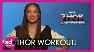 Tessa Thompson Talks THOR Love amp Thunder Workouts 💪 👀 [upl. by Naot]