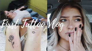 VLOG GETTING MY FIRST TATTOOS 2 AT THE SAME TIME [upl. by Ranie751]