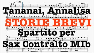 Tananai Annalisa  STORIE BREVI  Spartito per sax alto  backing track with sheet music [upl. by Aiekat]