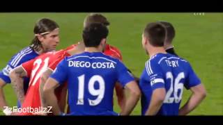 Diego Costa Fight vs Liverpool  League Cup 29012015 [upl. by Llerroj701]