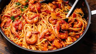 Shrimp and Linguine Fra Diavolo  The Easiest and BEST Seafood Pasta Youll Ever Make [upl. by Gyasi558]