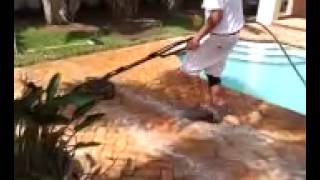 Mold Removal on brick pavers  Honda 13 HP 4040G 4 GPM General Pump [upl. by Aihcropal]