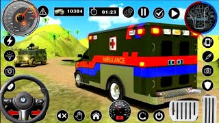 3D Army ambulance driving simulator  ambulance rescue service in military base [upl. by Eseekram]