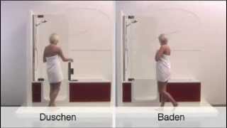 Kleines Bad Duschen amp Baden perfekt Twinline 2 von ARTweger niedriger Einstieg amp Platz gespart [upl. by Hallock189]