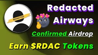 🪂Earn RDAC Tokens  Redacted Airways New Confirmed Airdrop Live [upl. by Orsini]