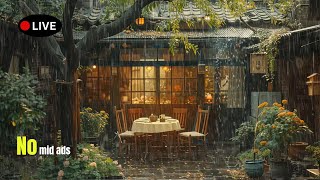 🔴 An outdoor party in the rain warm romantic and relaxing in front of a rainy  Agarwood Healing [upl. by Komara754]