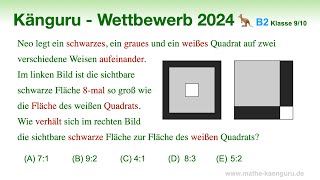 B2 🦘 Känguru 2024 🦘 Klasse 9 und 10  Wie groß ist das Verhältnis schwarz zu weiß [upl. by Fasano]