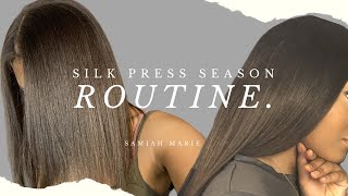 Silk Press Season is Back 💇🏽‍♀️ Silk Press Hair Tutorial  Vlogtober Day 3 🍂 [upl. by Jean]