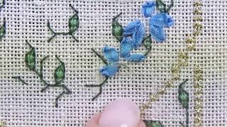 Silk Ribbon  Japanese Ribbon Stitch [upl. by Monagan]