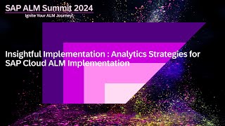 Optimize your implementation projects with the power of SAP Cloud ALM analytics [upl. by Celine]