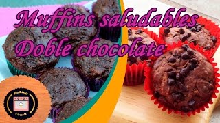 Muffins saludables  Doble chocolate [upl. by Oxley708]