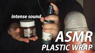 No Talking Plastic Wrap Over Mic Crinkling Intense Sound [upl. by Aicilram]