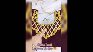 gota Patti work designsgota Patti neck designsgota Patti work on blouseshorts shortvideo gota😍🔥 [upl. by Krebs659]