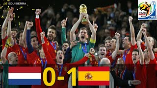 ⚽► España vs Holanda 10 FINAL MUNDIAL SUDÁFRICA 2010  Extended Highlights 11072010 [upl. by Haet]