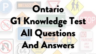 Ontario G1 Knowledge Test  All Questions And Answers [upl. by Terese]