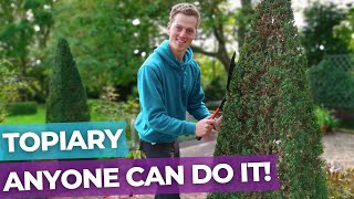 How to Prune a Topiary Pyramid  Full Tutorial Formal Garden [upl. by Eidnar]