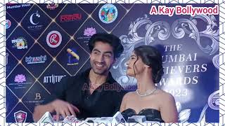 Cute Jodi Pranali Rathod And Harshad Chopda Interview At The MUMBAI ACHIEVERS AWARDS 2023 [upl. by Ahcsim]