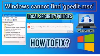 Windows 11 cannot find Gpeditmsc Try these fixes [upl. by Loren]