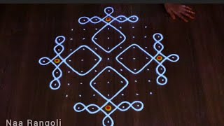 beautiful karthika masam special melikala muggulu 🪔 amazing rangoli design 🪔11×1 dots  Naa Rangoli [upl. by Schafer329]