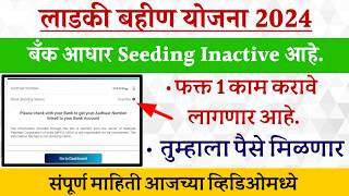 ladki bahini Yojana account status inactive  लाडकी बहीण योजना 2024 बँक आधार seeding inactive [upl. by Agretha]