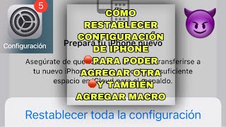 ❌CÓMO RESTABLECER CONFIGURACIÓN DE IPHONE RÁPIDO Y FACIL❌ [upl. by Araz764]