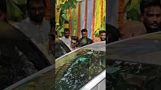 RAM POTHINENI  BHAGYASHRI BORSE  spotted post Pooja ceremony of RAPO 22  rampothineni trending [upl. by Wilscam]