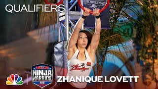 Zhanique Lovett at the Los Angeles City Qualifiers  American Ninja Warrior 2018 [upl. by Azer]